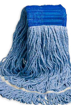 VILEDA-134874 MOPPE BLEUE 20OZ BRINS ATTACHÉS ET BOUCLÉS AVEC BANDE LARGE