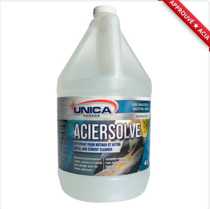 UNICA-NACI04 ''ACIERSOLVE'' NETTOYANT POUR MÉTAUX ET BÉTON 4L