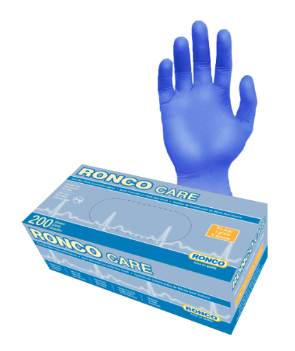 RC-935M GANTS NITRILE BLEU MEDIUM SANS POUDRE 3.5MIL 200/BTE