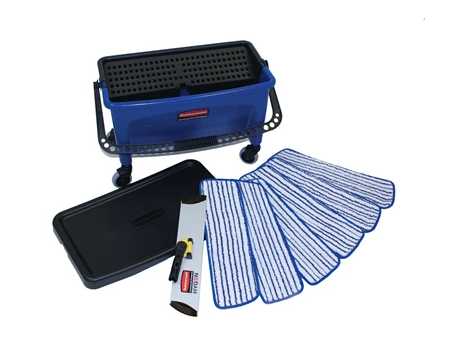 RUBBERMAID-FGQ050000000 TROUSSE DE DÉPART POUR APPLICATION CIRE (SEAU BLEU/PLAQUETTE/TAMPONS)