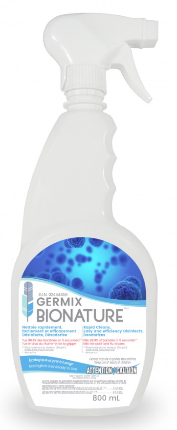 BIO-352(CSX12) ''GERMIX'' NETTOYANT DÉSINFECTANT VENDU CAISSE 12X800ML