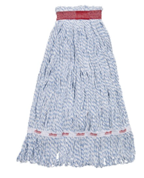 [631502] VILEDA-134616 MOPPE À CIRER 20OZ BLANCHE BRINS ATTACHÉS ET BOUCLÉS AVEC BANDE ÉTROITE