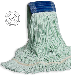 [633011] VILEDA-134911 MOPPE VERTE 16OZ MICRO-ECO BRINS ATTACHÉS ET BOUCLÉS AVEC BANDE LARGE