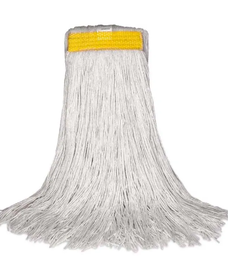 [639524] BVS-FCIS24 MOPPE À CIRER 24OZ BLANCHE BRINS COUPÉS AVEC BANDE ÉTROITE