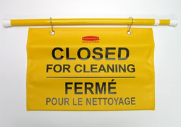 [059S16] RUBBERMAID-FG9S1600YEL  BALISE DE SECURITE BILINGUE ''CLOSED FOR CLEANING/FERMÉ POUR LE NETTOYAGE''